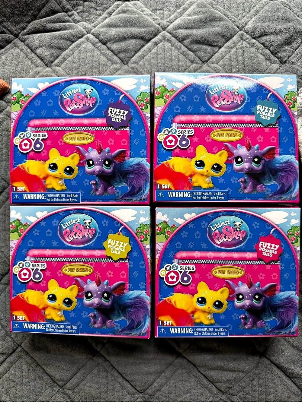 Littlest Pet Shop Fuzzy Tails Series 6 4-Set NWT